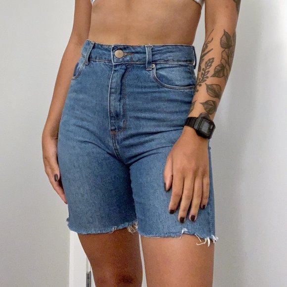 High Waisted Vintage Jeans Shorts - Picture 1 of 5